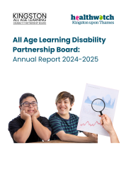 The front cover of the all age learning disability partnership annual report