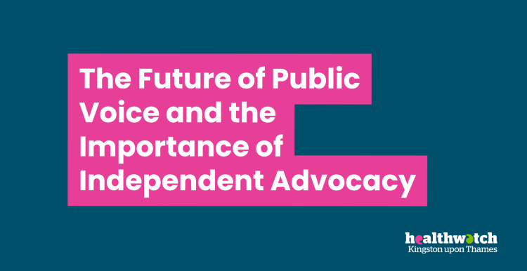 Bold text that reads 'the future of public voice and the importance of independent advocacy'
