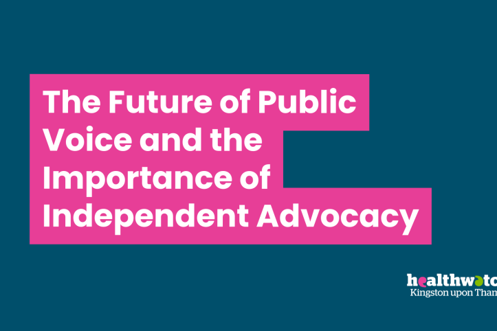Bold text that reads 'the future of public voice and the importance of independent advocacy'