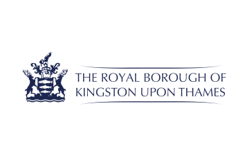 a white background with the logo for the royal borough of Kingston upon Thames council logo