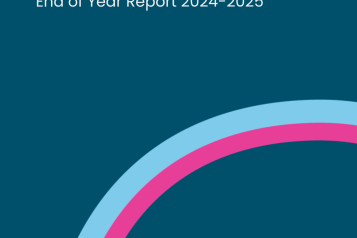 A holding report cover for the All Ages Learning Disability Partnership Board End of Year Report 2024-2025
