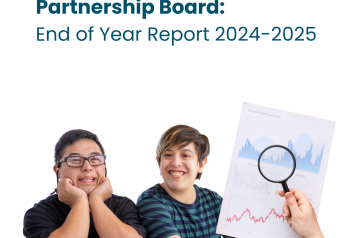 The front cover of the All Ages Learning Disability Partnership Board End of Year report