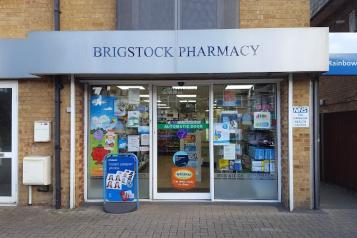 A photo of the entrance to Brigstock Pharmacy
