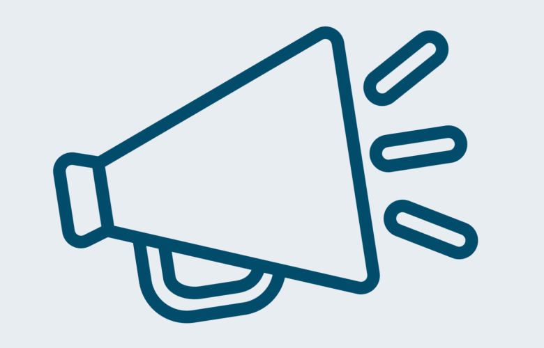 a megaphone in healthwatch colours