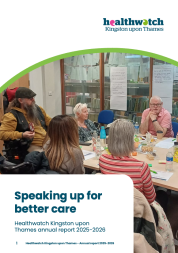 The front cover of the Healthwatch Kingston 2025 to 2026 annual report